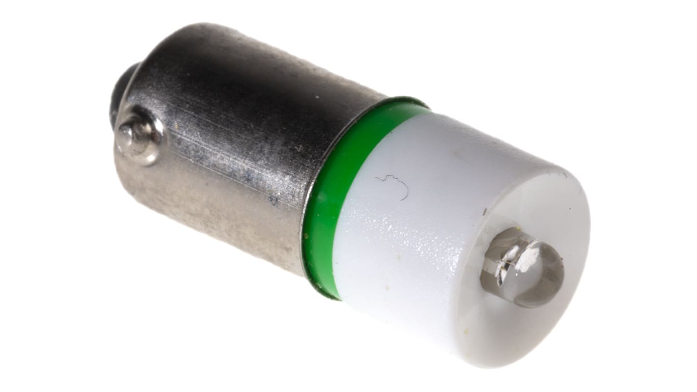 Signallampe, Grøn, sokkel: BA9s, Single-chip, Diameter: 10mm, 130V ac
