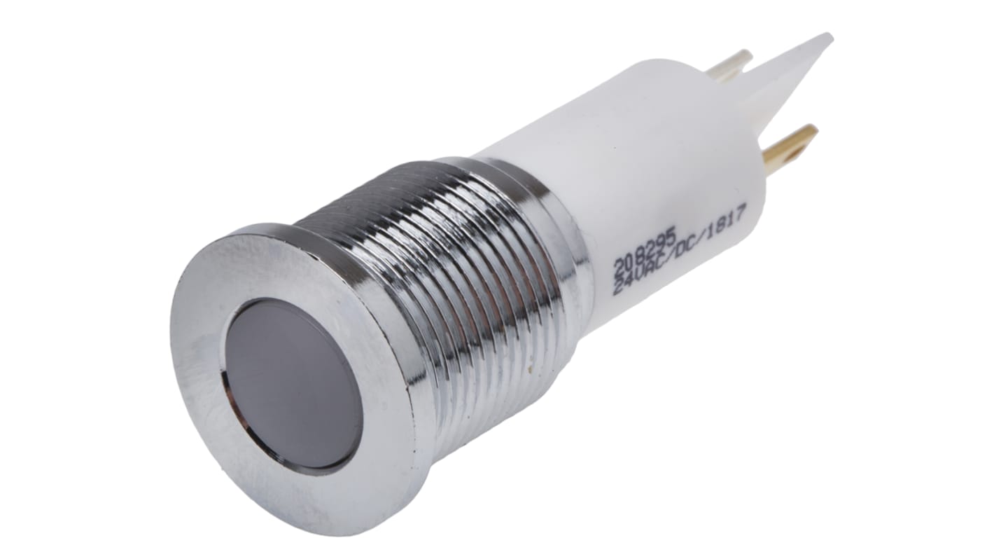 Indicatore da pannello RS PRO Bianco  a LED, 24V ca/cc, A filo, foro da 16mm
