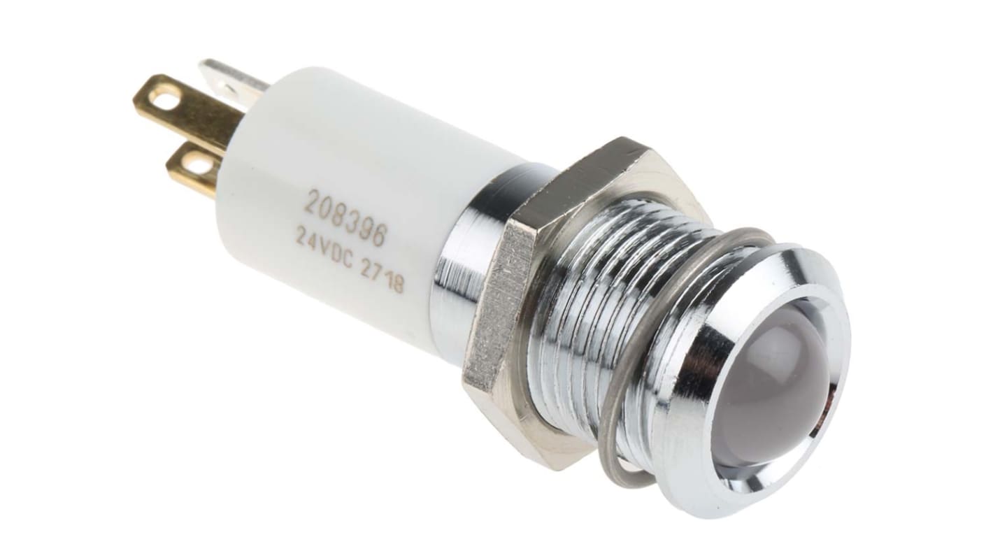 RS PRO Green, Red, Yellow Panel Mount Indicator, 24V dc, 14mm Mounting Hole Size, Solder Tab Termination