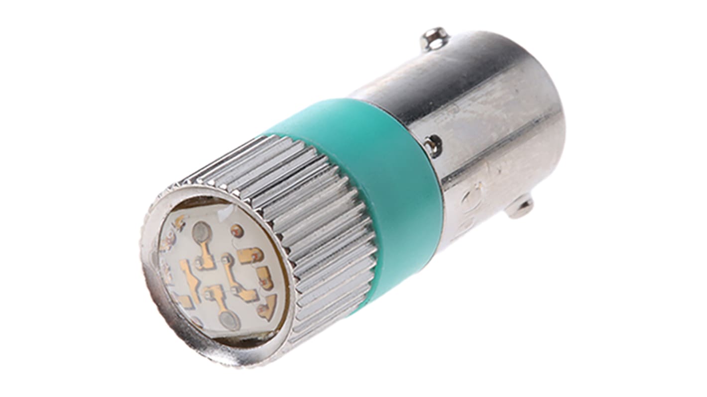 RS PRO Green LED Reflector Bulb, BA9s Base, 10mm Diameter, 170/160mcd