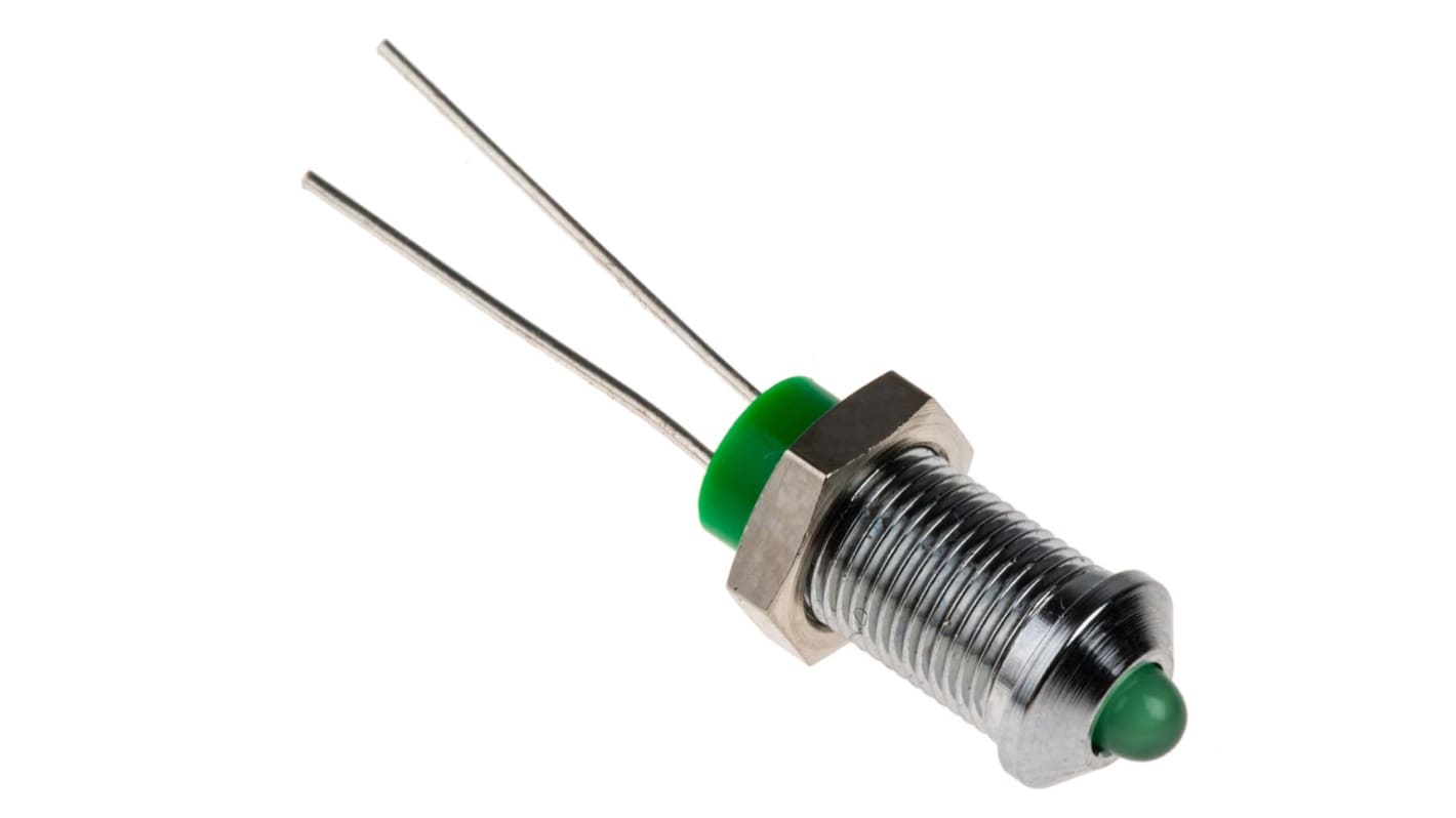 RS PRO パイロットランプ, 2V dc, 緑, 実装ホールサイズ:6mm