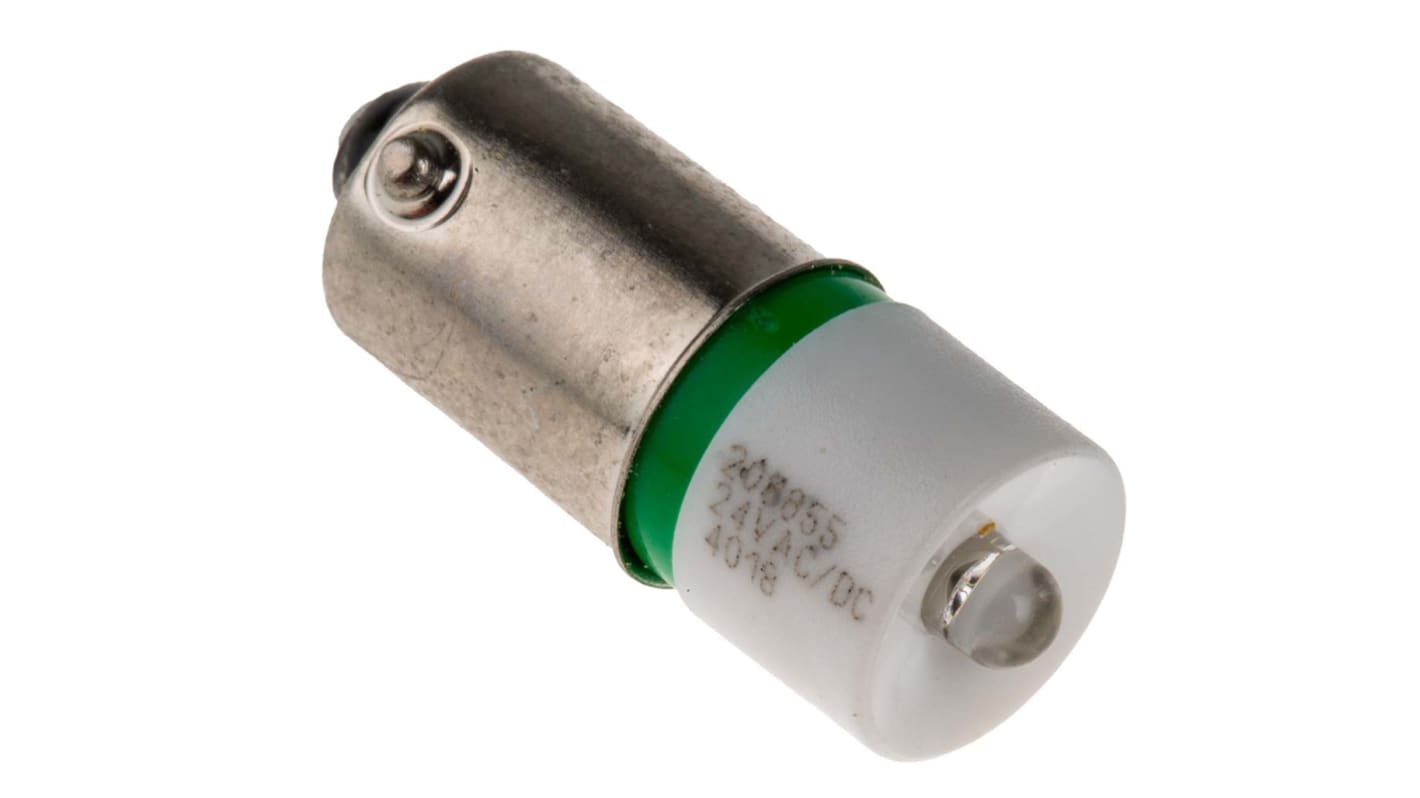 Lampka kontrolna Zielony 24V ac/dc BA9s LED średnica 10mm długość 24mm