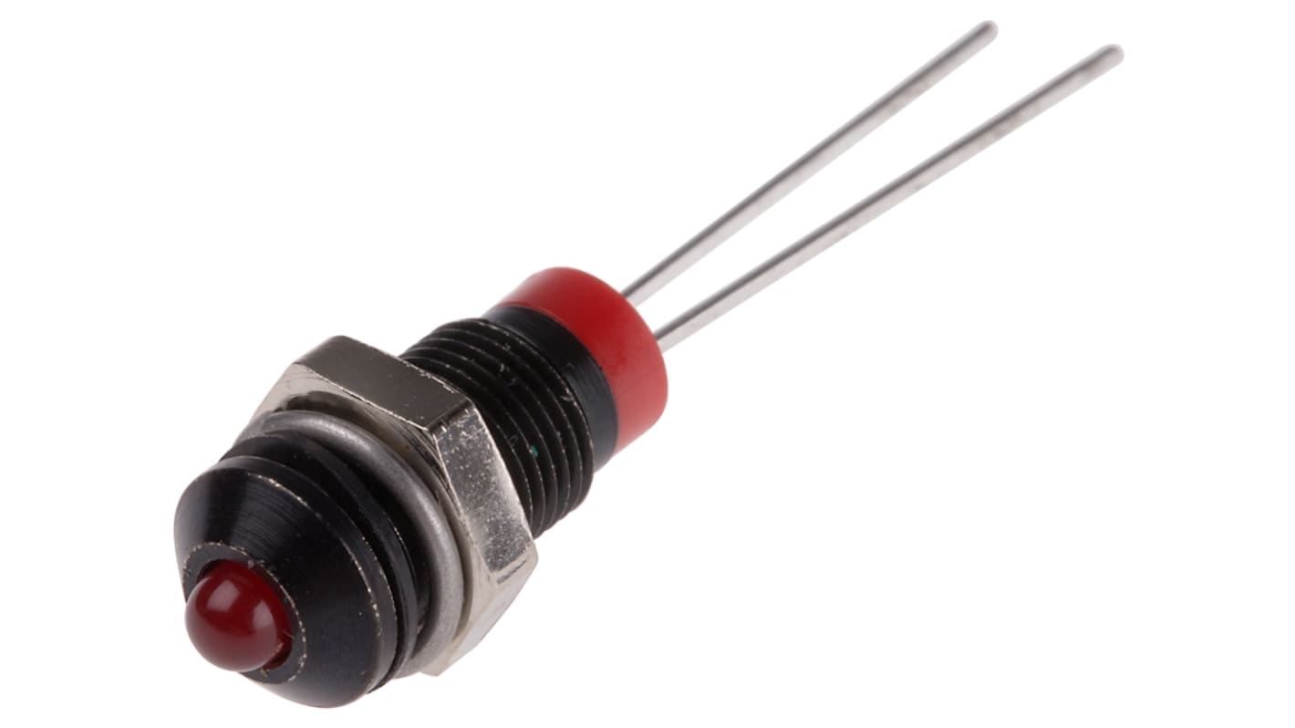 RS PRO Red Panel Mount Indicator, 2V dc, 6mm Mounting Hole Size, Lead Pin Termination