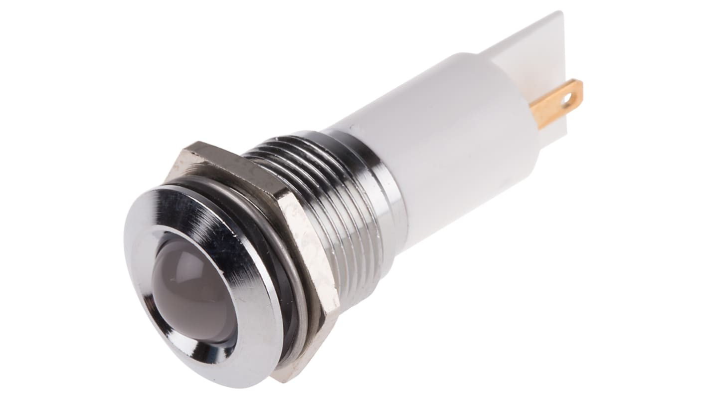 RS PRO White Panel Mount Indicator, 130V ac, 16mm Mounting Hole Size, Solder Tab Termination