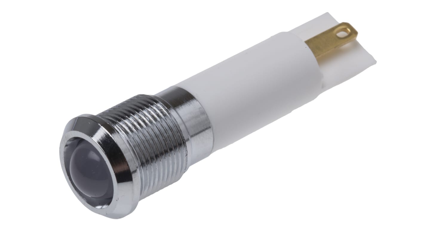 Indicatore da pannello RS PRO Bianco  a LED, 24V ca/cc, IP67, Sporgente, foro da 12mm