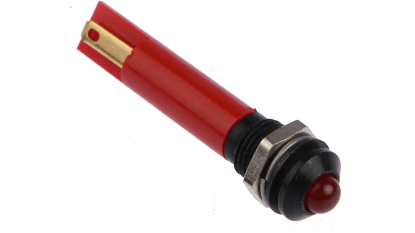 Indicatore da pannello RS PRO Rosso  a LED, 230V ca, Sporgente, foro da 8mm