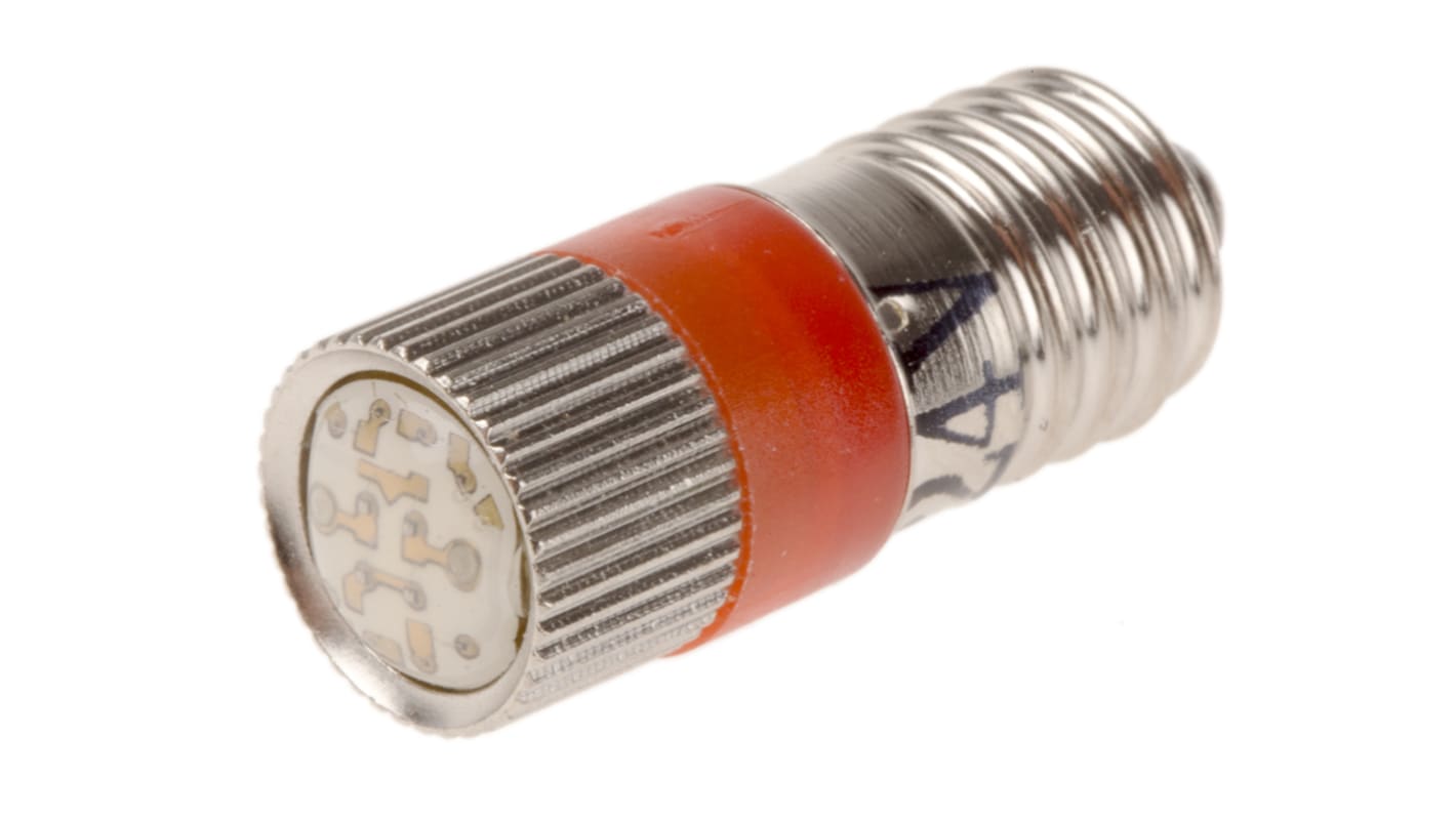 RS PRO LED Signalleuchte Rot, 24V ac/dc / 110/105mcd, Ø 10mm x 28mm, Sockel E10