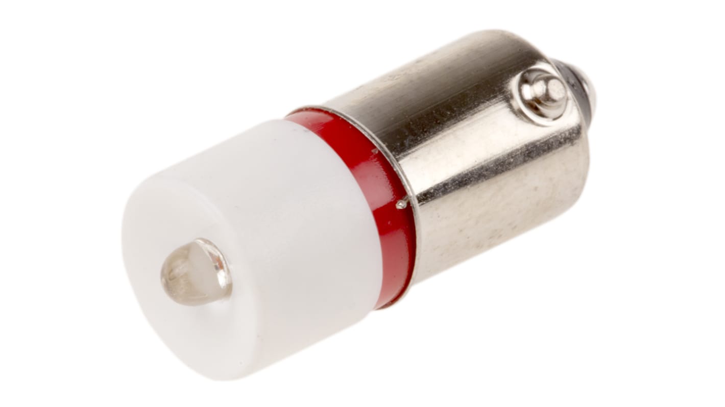 Lampada per indicatori RS PRO, lunga 24mm, Ø 10mm, 48V ca/cc, luce color Rosso, 990mcd, Chip singolo da 100000h con