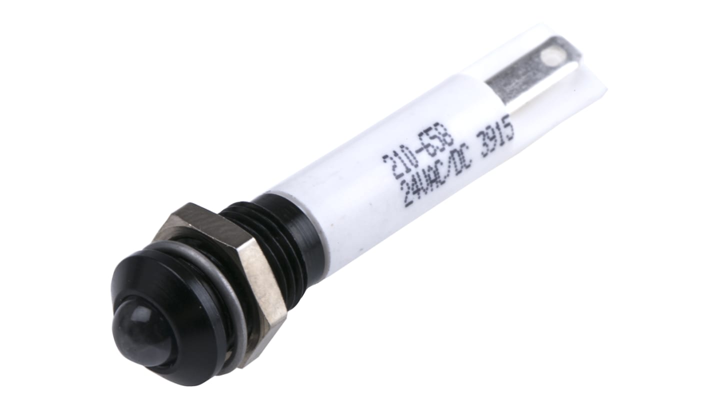 Indicatore da pannello RS PRO Bianco  a LED, 24V cc, IP67, Sporgente, foro da 8mm