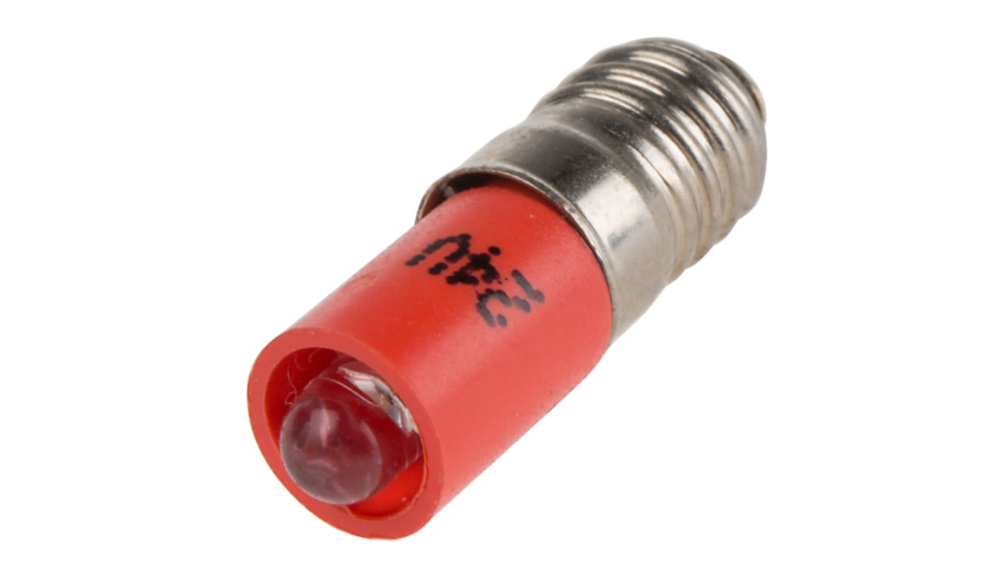 RS PRO LED Signalleuchte Rot, 24V dc / 45mcd, Ø 6mm x 18mm, Sockel E5