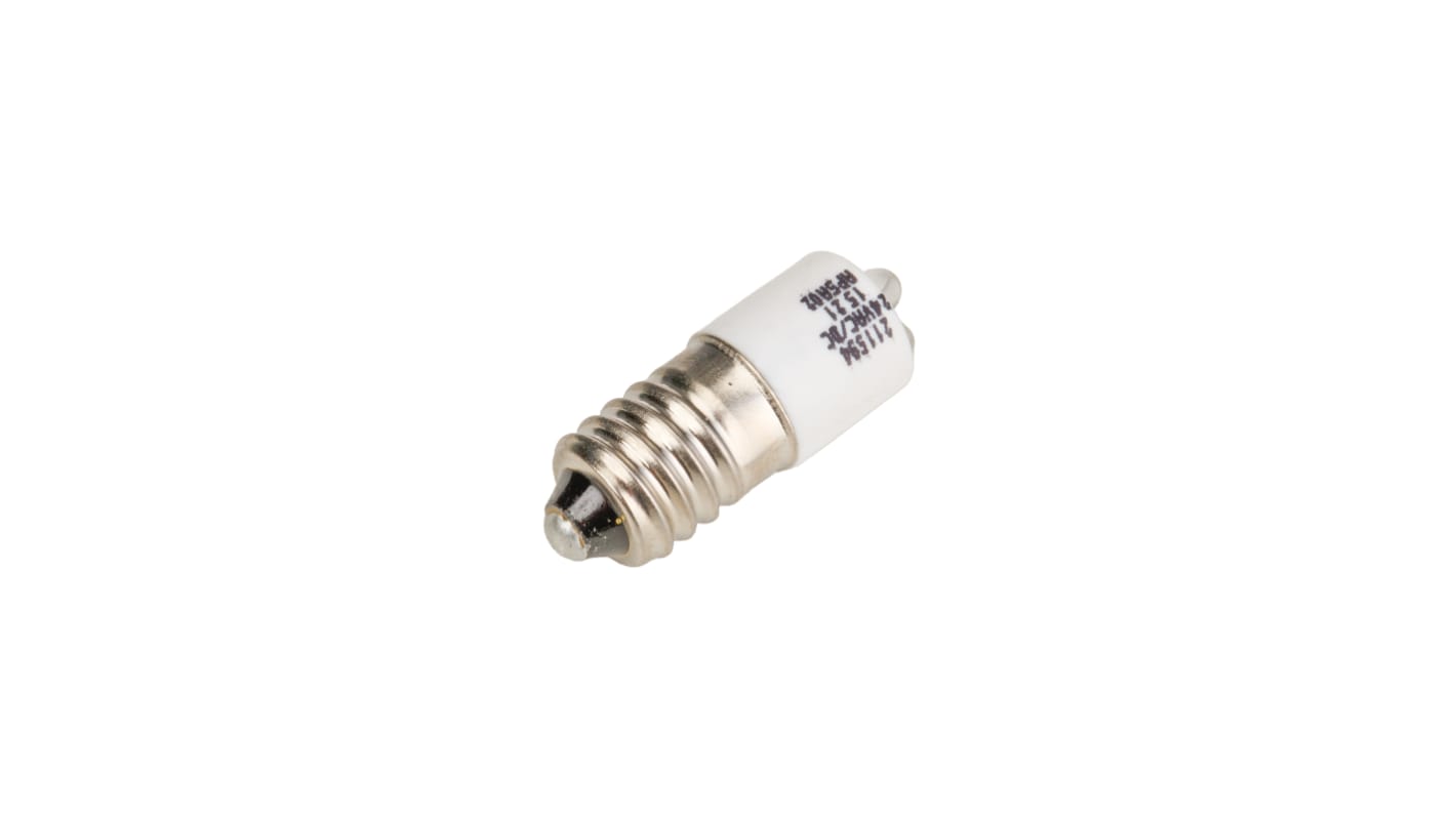 RS PRO White LED Indicator Lamp, 24V ac/dc, E10 Base, 10mm Diameter, 3 x 2070mcd