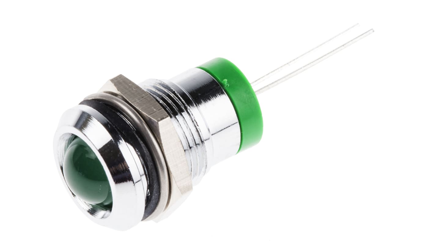 RS PRO Green Panel Mount Indicator, 2V dc, 12mm Mounting Hole Size
