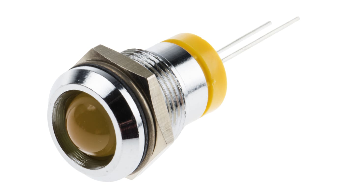 RS PRO Yellow Panel Mount Indicator, 2V dc, 12mm Mounting Hole Size