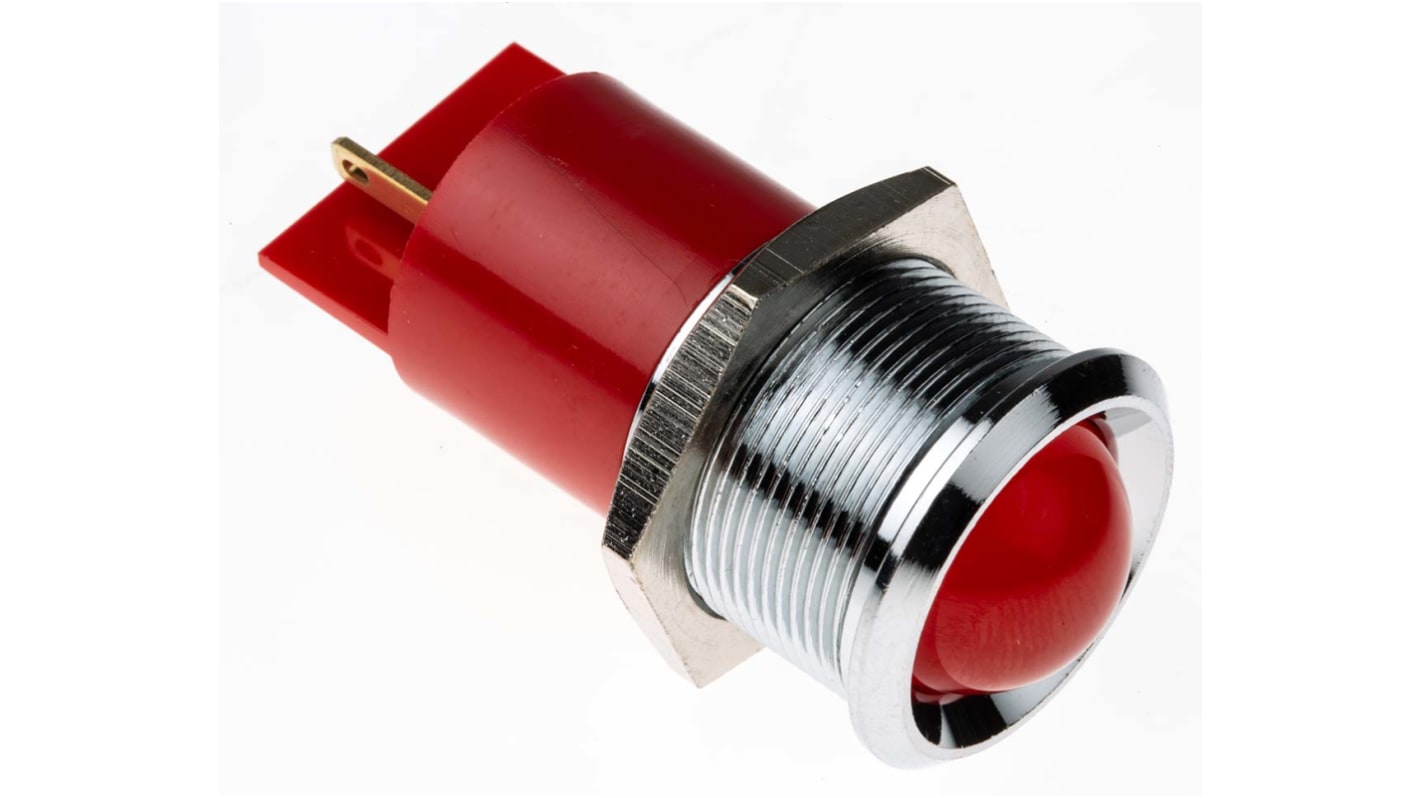 RS PRO Red Panel Mount Indicator, 48 → 65V dc, 22mm Mounting Hole Size