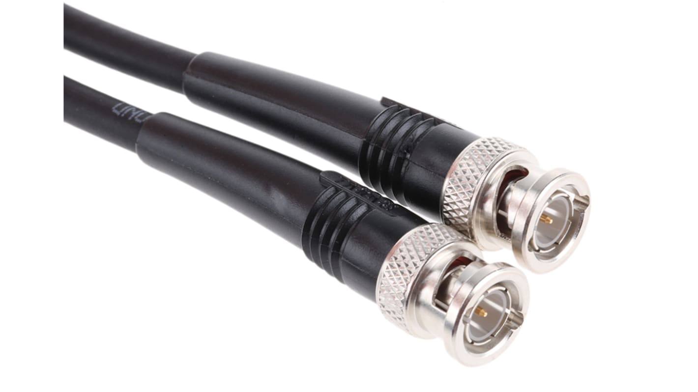 Radiall Male BNC to Male BNC Coaxial Cable, 2m, RG59 Coaxial, Terminated