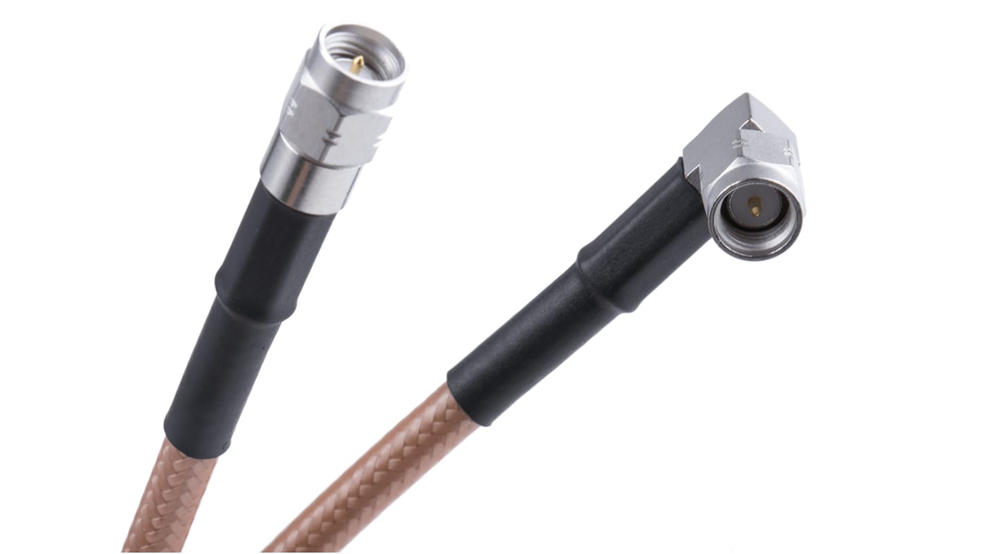 Radiall Male SMA to Male SMA, 500mm, RG142 Coaxial, Terminated50 Ω