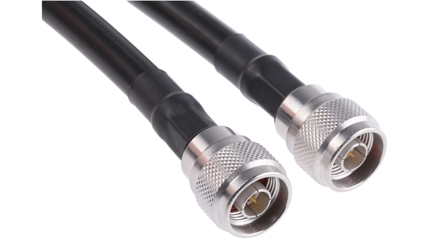 Radiall Male N Type to Male N Type Coaxial Cable, 3m, RG214 Coaxial, Terminated