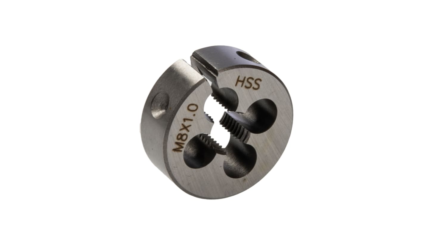 RS PRO M8板牙, 高速钢制, 1mm节距, 1in外径