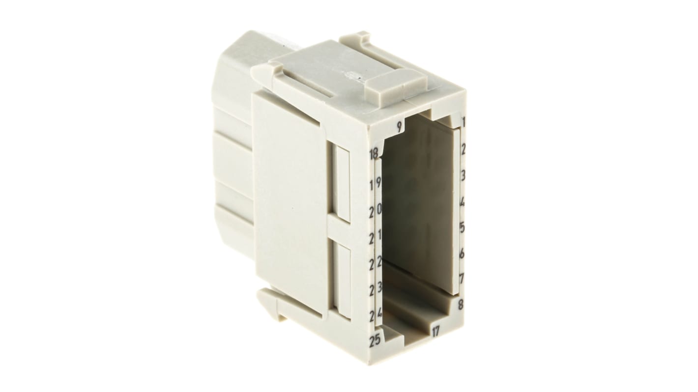 HARTING Heavy Duty Power Connector Module, 5A, Female, Han-Modular Series, 25 Contacts