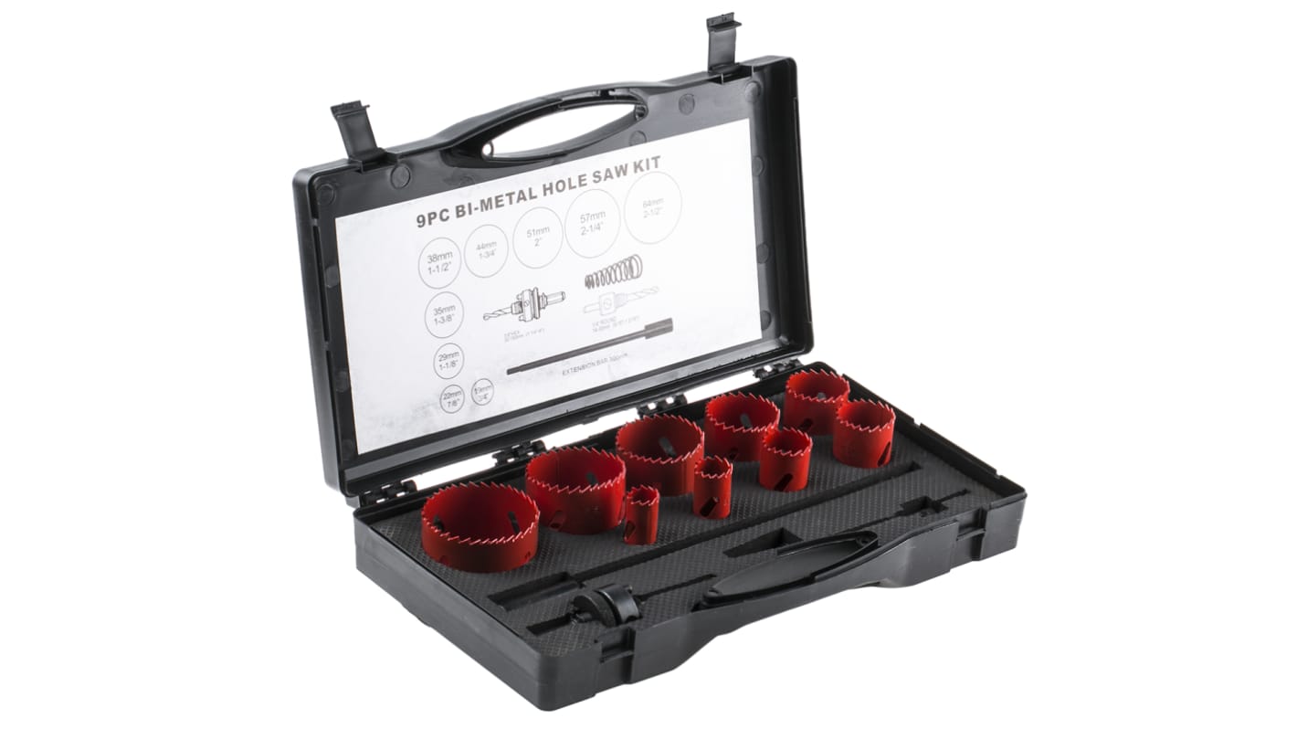 RS PRO Bi-metal 19 → 64mm Hole Saw Set