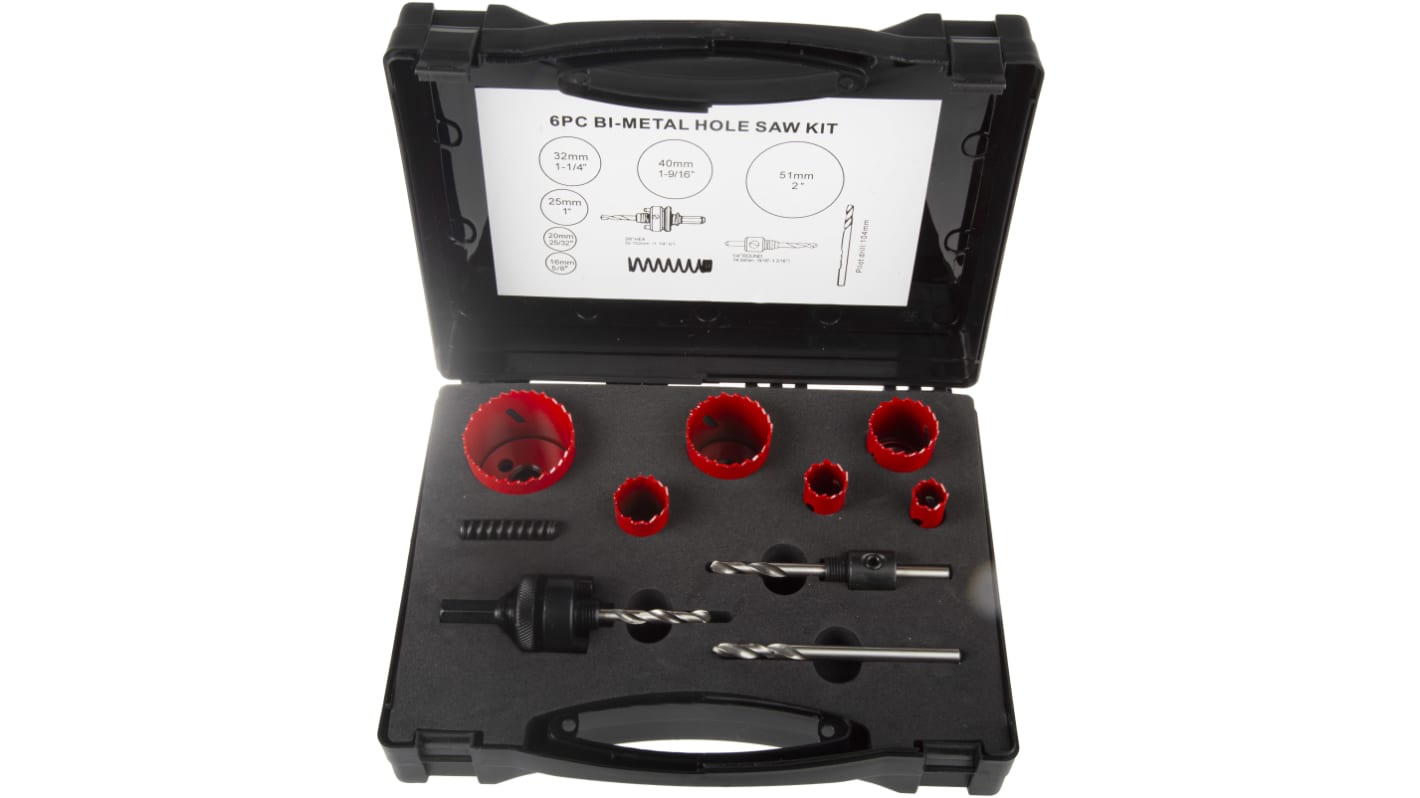 RS PRO Bi-metal 16 → 51mm Hole Saw Set