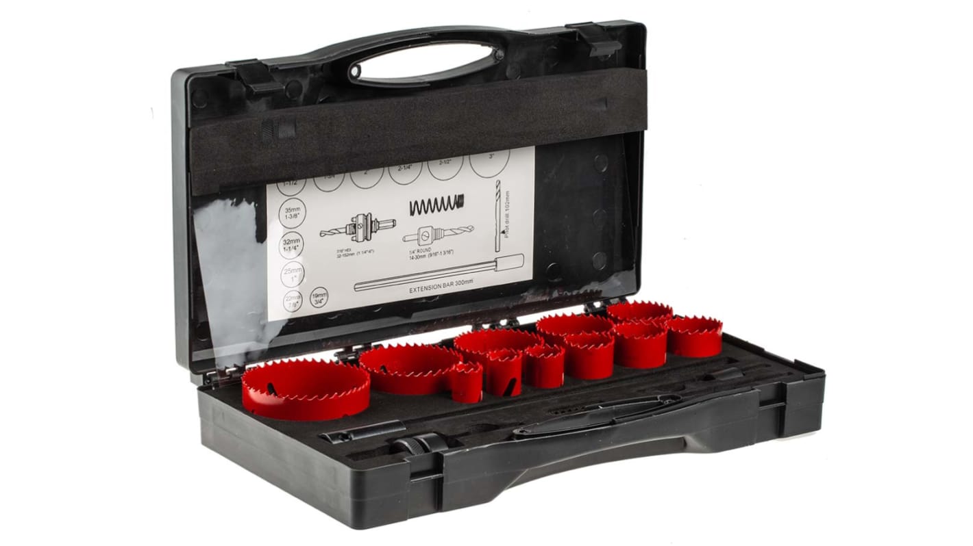 RS PRO Bimetall Lochsägensatz mit Zentrierbohrer, Ø 19 → 76mm 15-Stk.