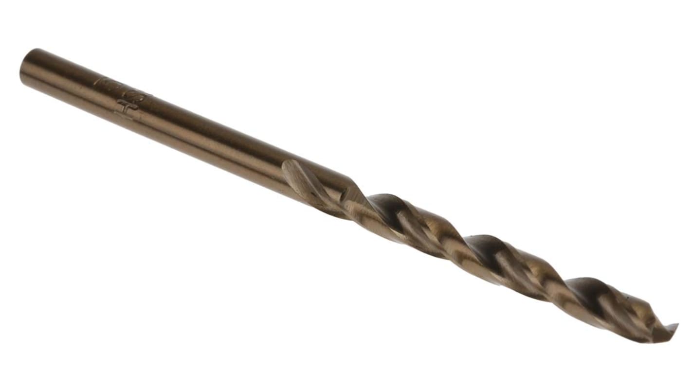 RS PRO HSCo Twist Drill Bit, 3.3mm Diameter, 65mm Overall