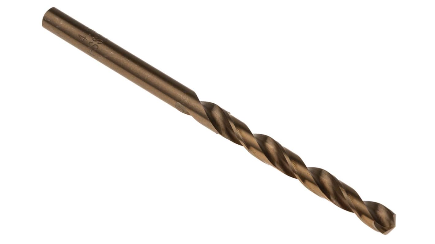 RS PRO HSCo Twist Drill Bit, 4.5mm Diameter, 80mm Overall