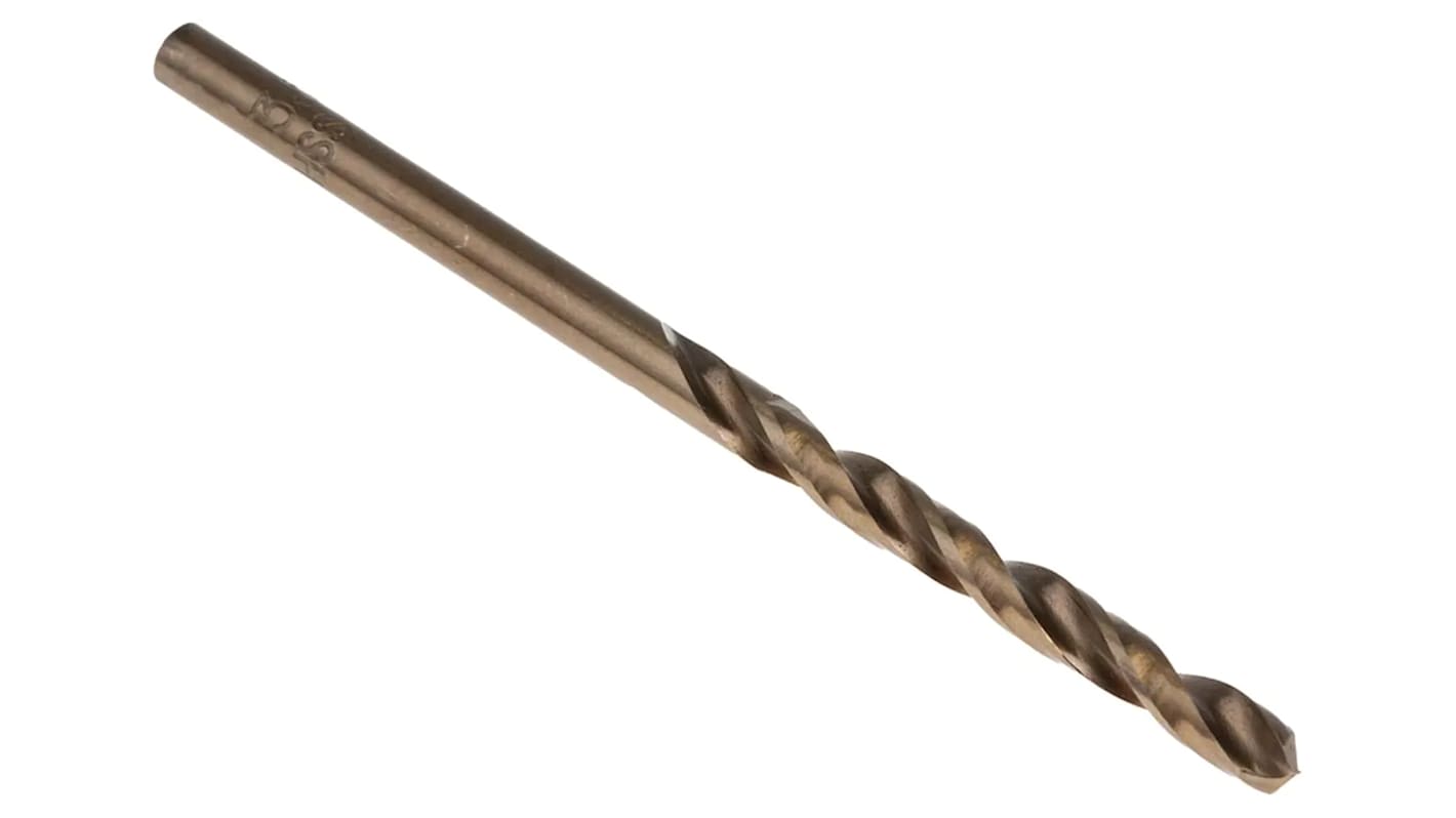 RS PRO HSCo Twist Drill Bit, 3.5mm Diameter, 70 mm Overall