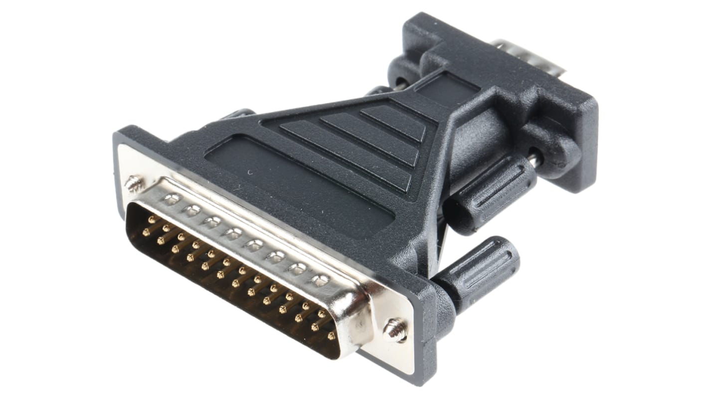 RS PRO D-sub Adapter Male 9 Way D-Sub to Male 25 Way D-Sub