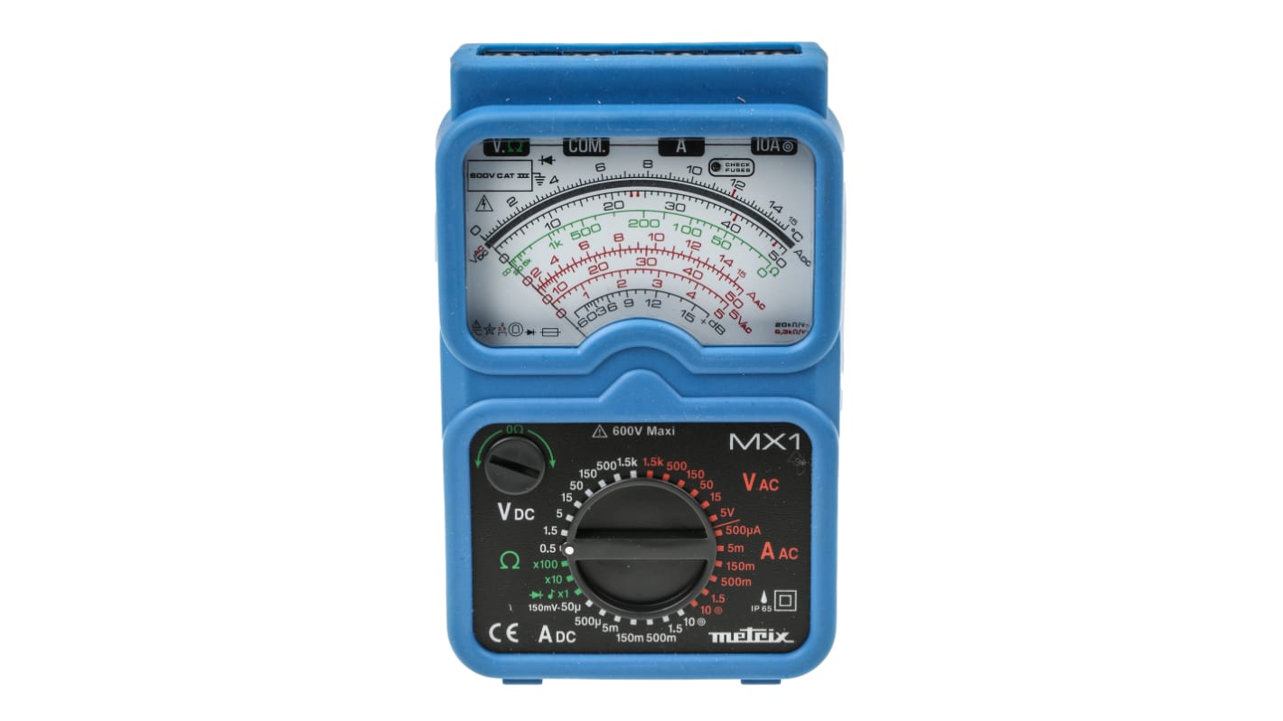 Metrix MX 1 Handheld Analogue Multimeter, 10A ac Max, 10A dc Max