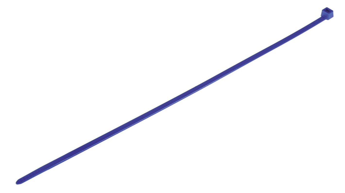 HellermannTyton Cable Tie, 270mm x 4.6 mm, Blue Polyamide 6.6 (PA66), Pk-100