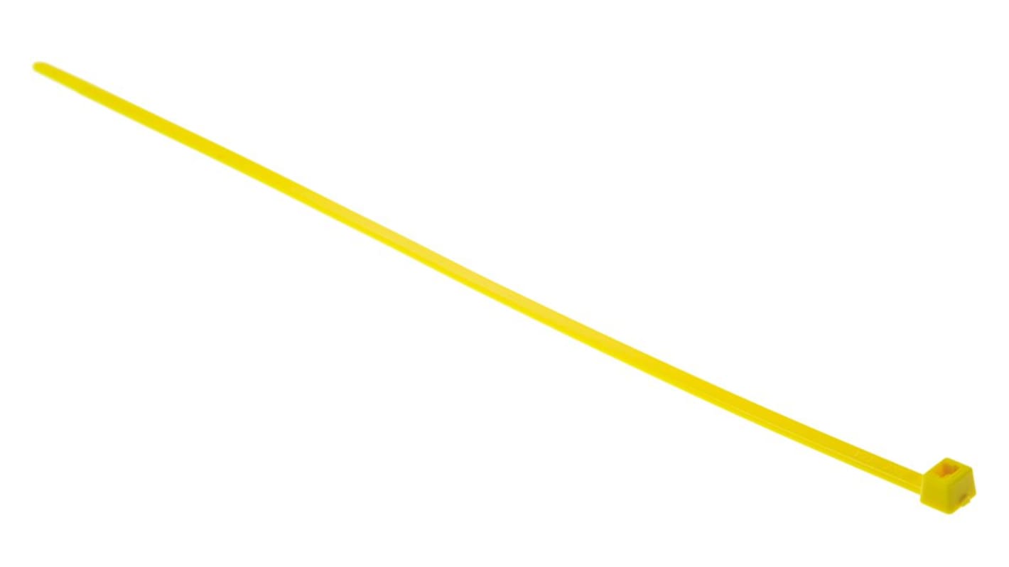 HellermannTyton Cable Tie, 270mm x 4.6 mm, Yellow Polyamide 6.6 (PA66), Pk-100