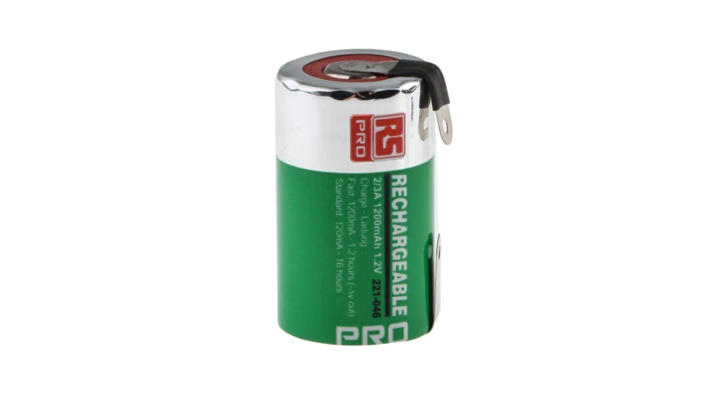 Accumulateur 1.2V 1.2Ah 2/3 A NiMH RS PRO