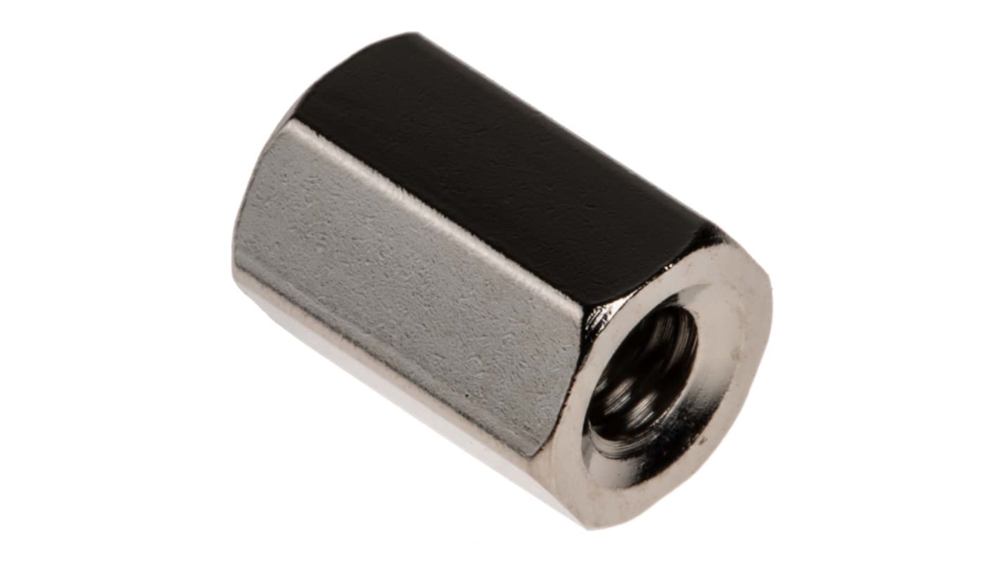 RS PRO Standoff, M4 x M4 Thread, 10mm Body, Brass, Female/Female