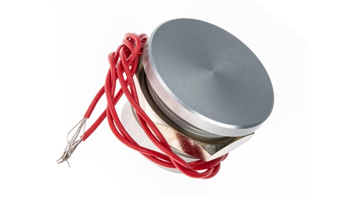 APEM Piezo Switch, Momentary, SPST, IP68, Wire Lead, 200 mA @ 24 V dc, -40 → +75°C Natural Aluminium