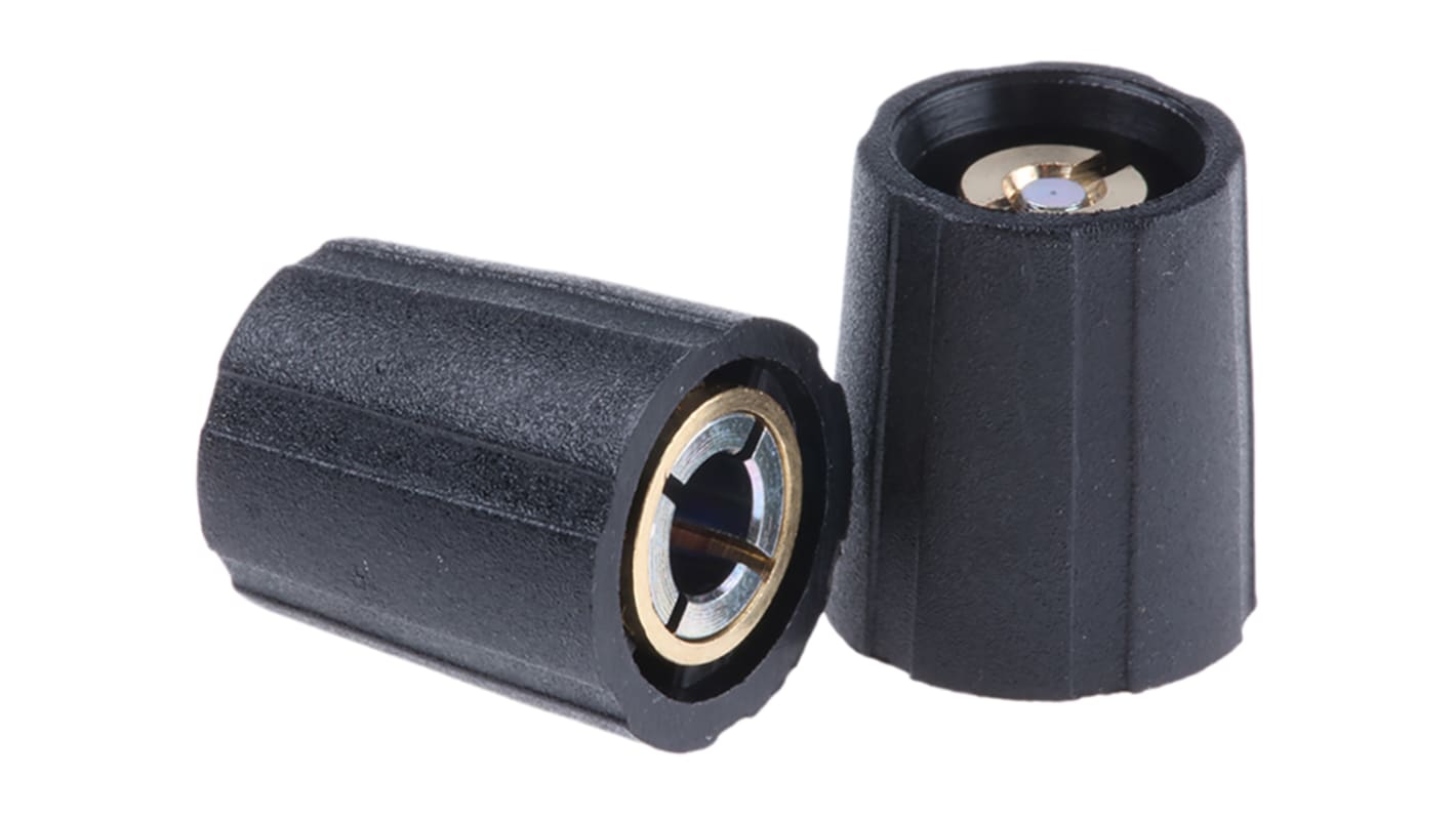 Sifam 11.5mm Black Potentiometer Knob for 4mm Shaft Splined, S110004-BLK