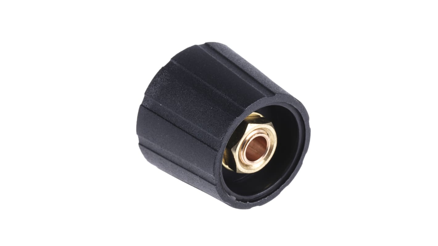 Sifam 21.5mm Black Potentiometer Knob for 6mm Shaft Splined, S210006-BLK