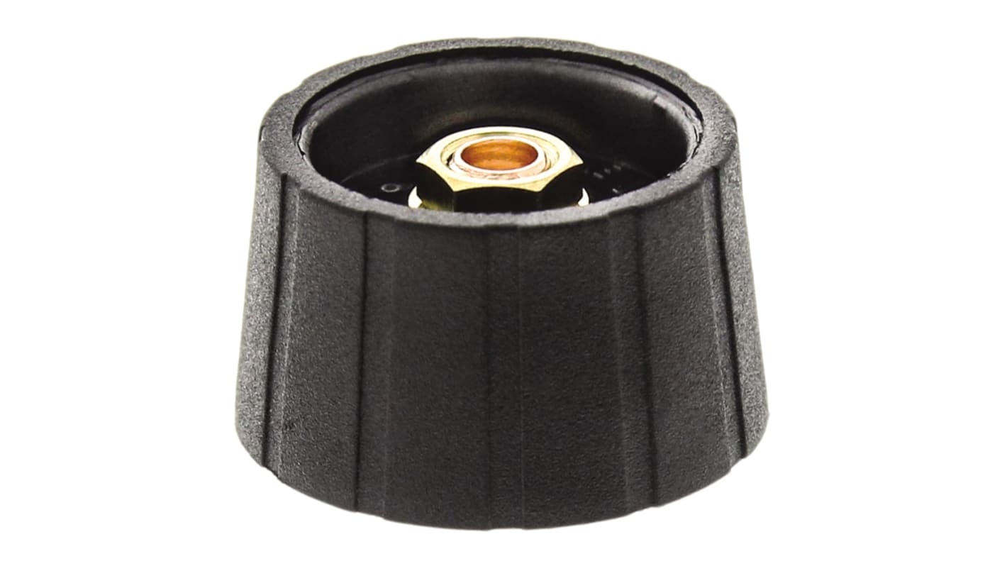 Sifam 29.5mm Black Potentiometer Knob for 6mm Shaft Splined, S290006-BLK
