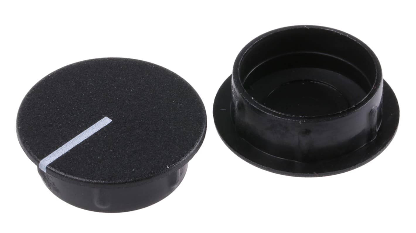 Sifam 21.5mm Black Potentiometer Knob Cap, C211-BLK