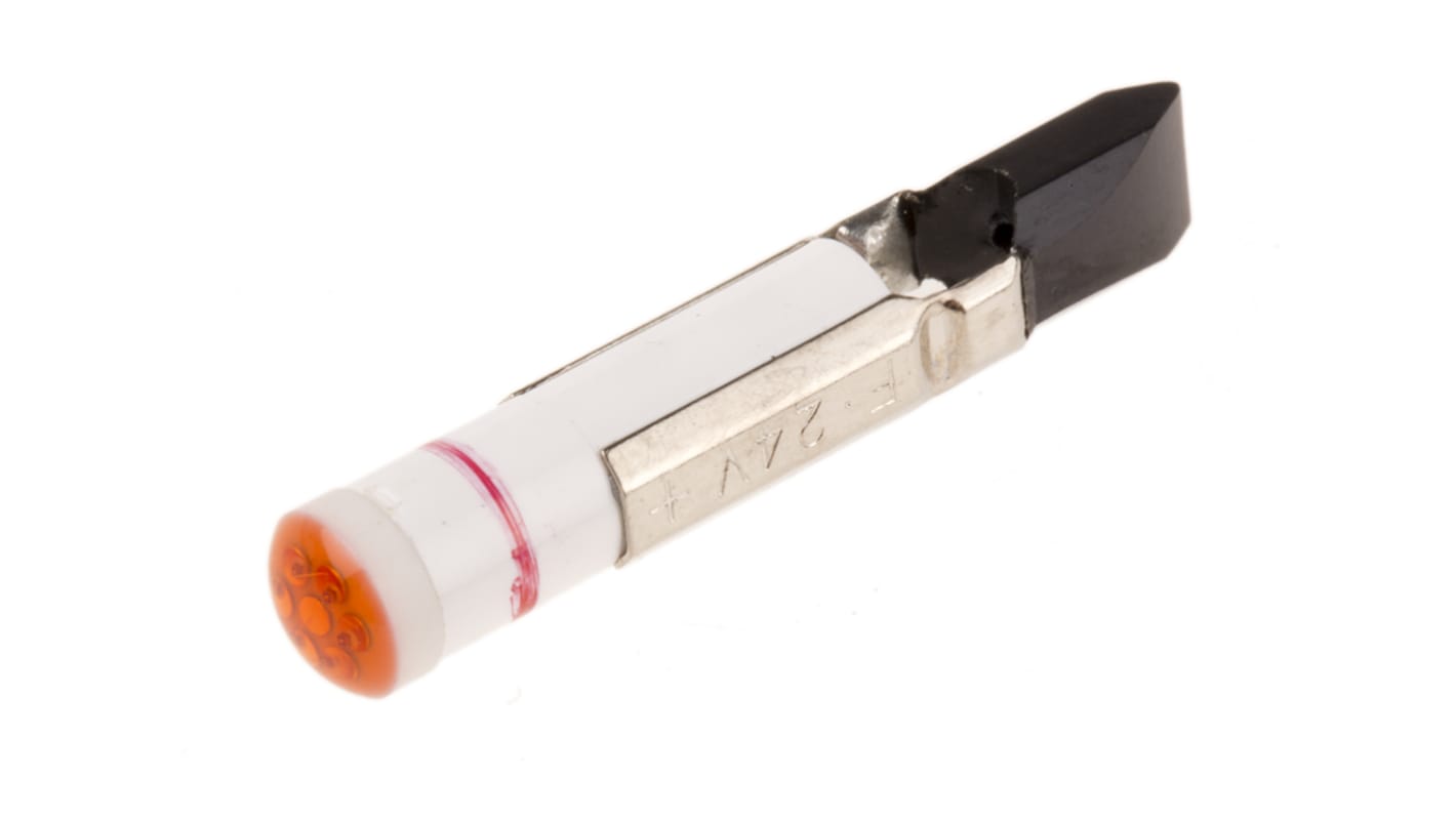 Bombilla para piloto luminoso LED RS PRO Rojo, λ 635nm, 24V dc / 15mA, 36mcd, 180°, casquillo telefónico, Ø 5.5mm