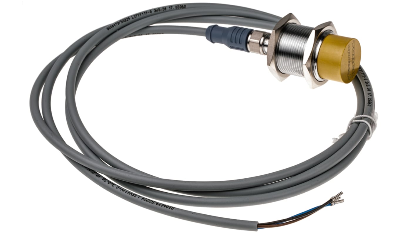 Turck NI30U Series Inductive Barrel-Style Proximity Sensor, M30 x 1.5, 30 mm Detection, PNP Output, 10 → 30 V