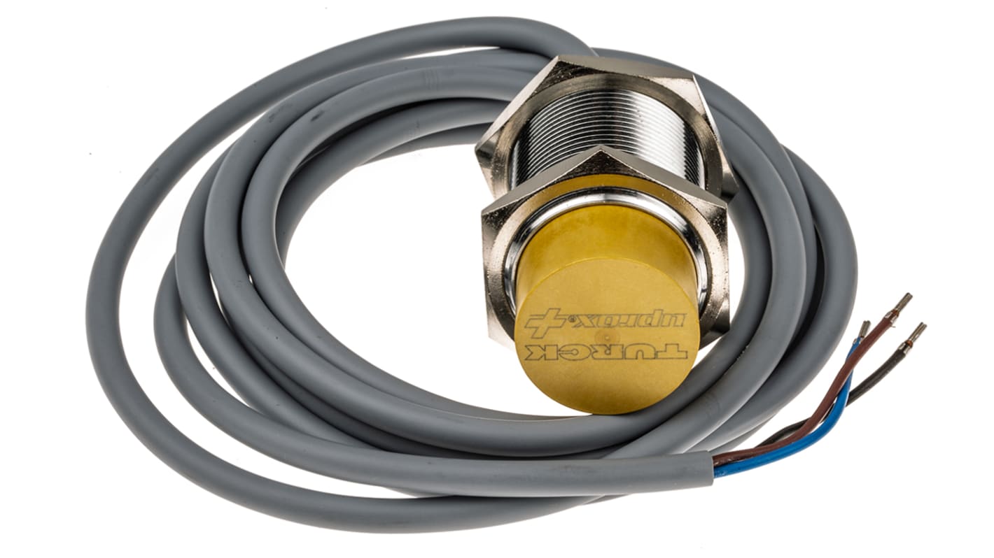 Turck Inductive Barrel-Style Proximity Sensor, M30 x 1.5, 30 mm Detection, PNP Output, 10 → 30 V dc, IP68