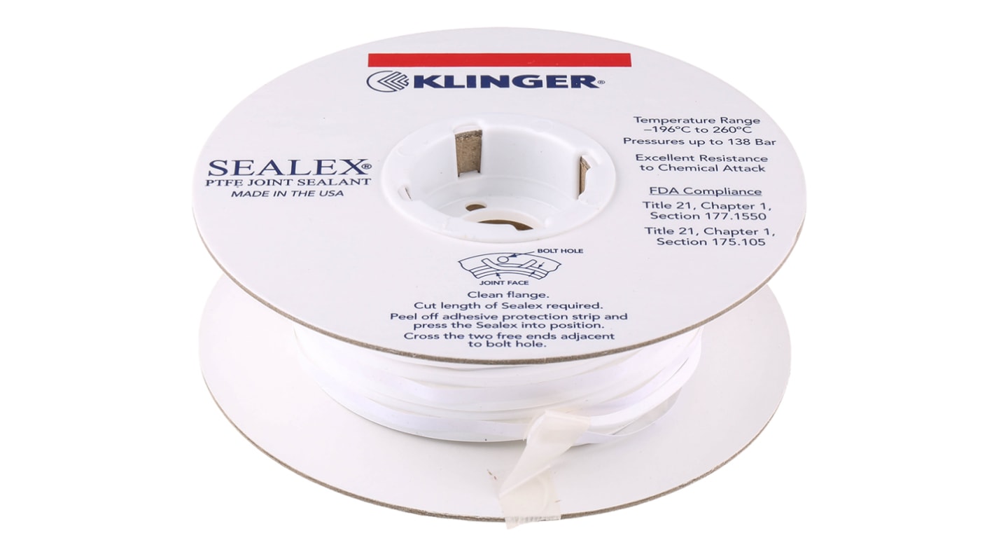 Klinger White PTFE Tape, 8m x 10mm x 3mm