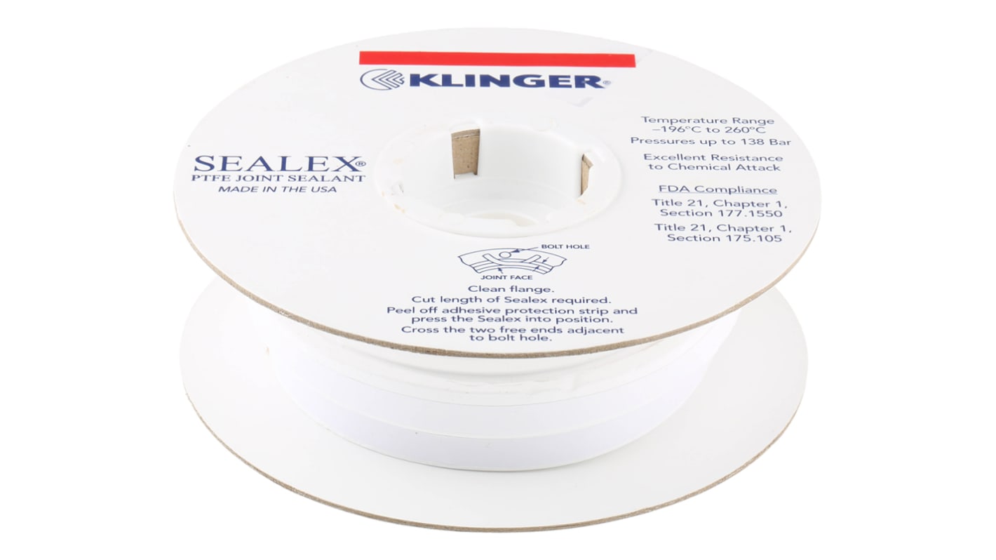 Klinger White PTFE Tape, 5m x 14mm x 5mm