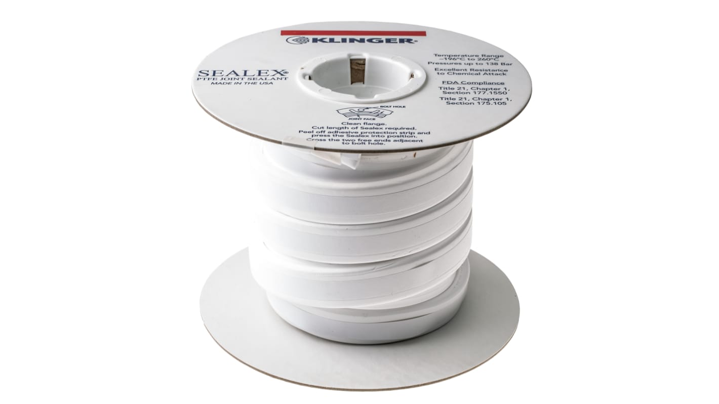 Klinger White PTFE Tape, 5m x 20mm x 7mm