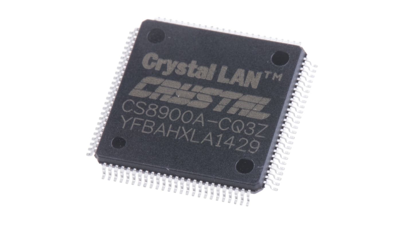 Cirrus Logic CS8900A-CQ3Z, Ethernet Controller, 10Mbps AUI, ISA, 3.3 V, 100-Pin LQFP