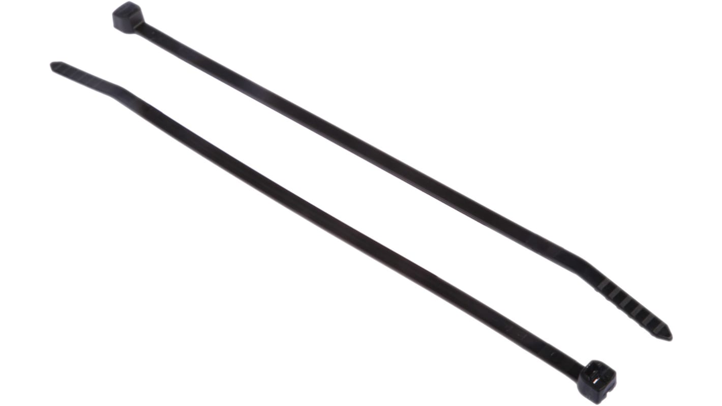 Thomas & Betts Cable Ties, 142mm x 3.6 mm, Black Nylon, Pk-100