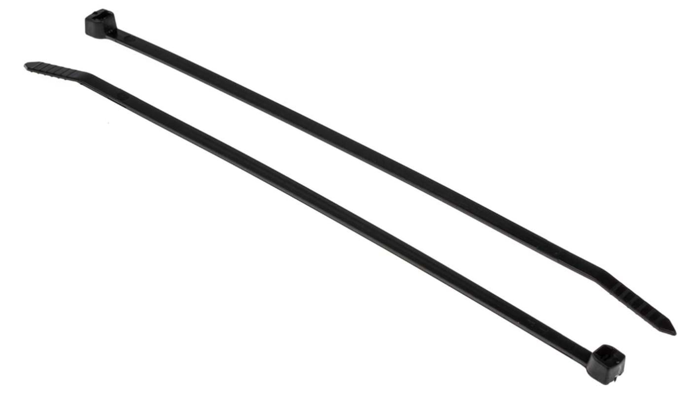 Thomas & Betts Cable Ties, 188mm x 4.8 mm, Black Nylon, Pk-100