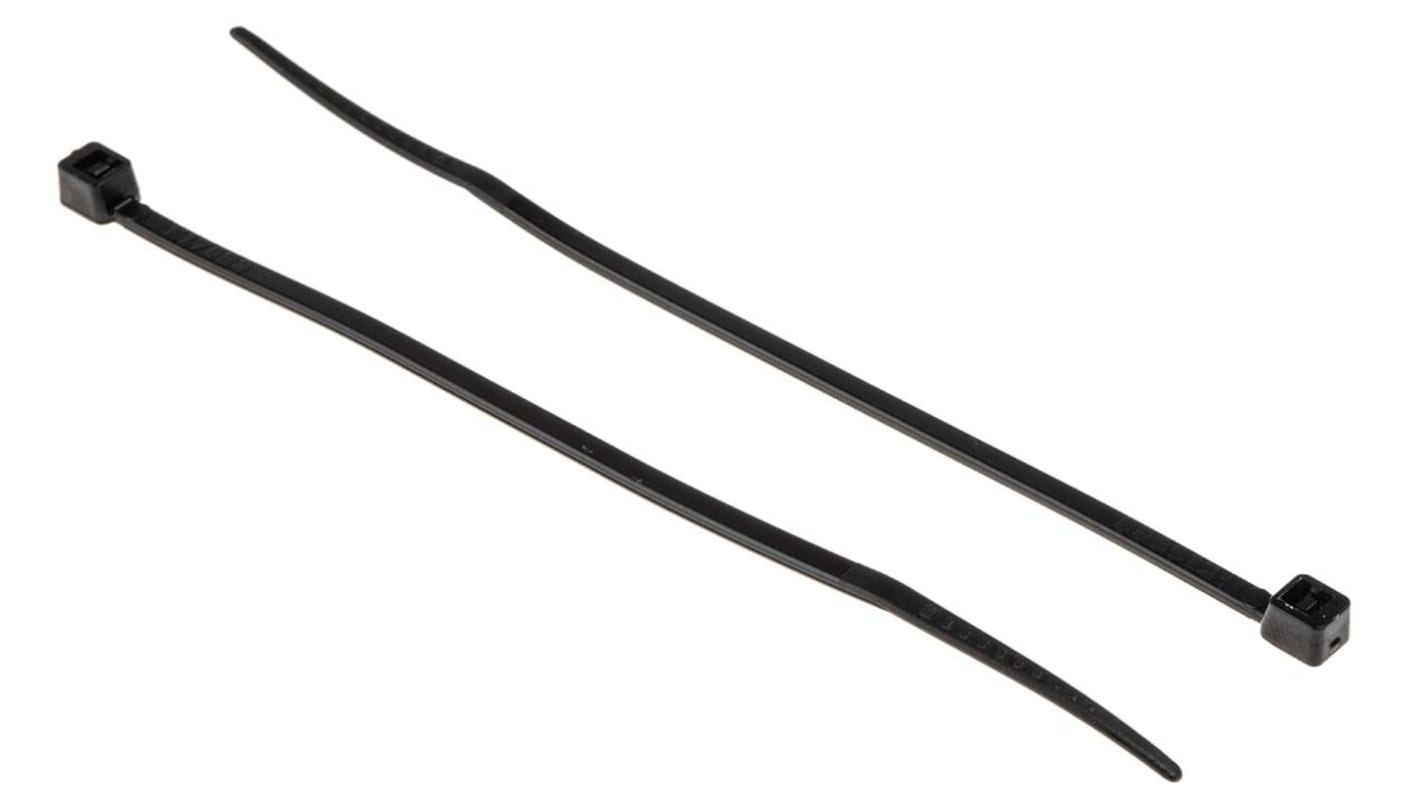 RS PRO Cable Tie 100mm x 2.5mm Black Nylon Pk 100